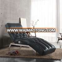 Living Room Black PU Adjustable Chaise Lounge